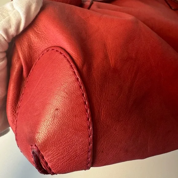 Chloe Patsy Leather Studded Logo Red Tote COA - Picture 15 of 16